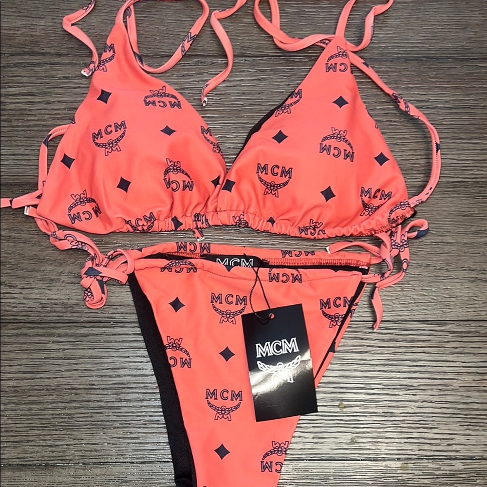 Women's Coral monogram 2 piece bikini